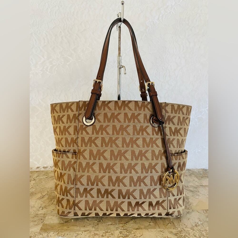 MICHAEL KORS Beige canvas tote shoulder bag